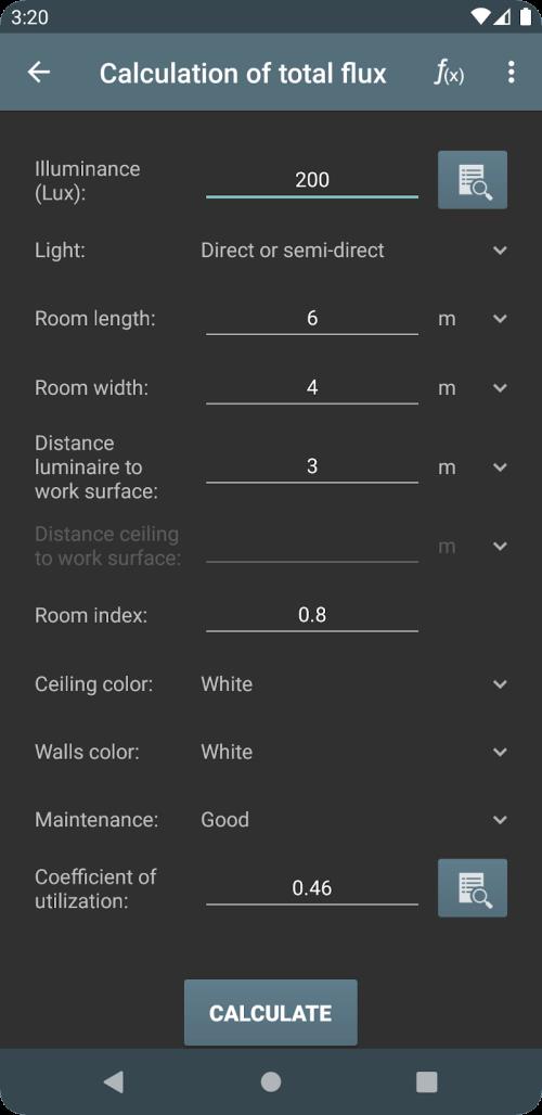 Lighting Calculations  Screenshot 3