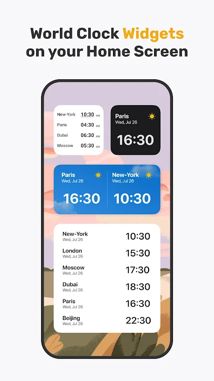 World Clock Widget - Time Zone  Screenshot 1