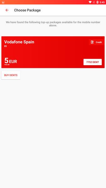 DENT - Send mobile data top-up  Screenshot 2