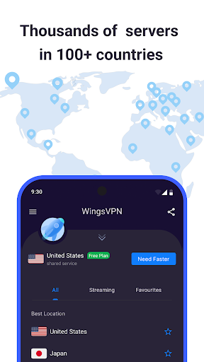 WingsVPN - Secure VPN Proxy  Screenshot 2