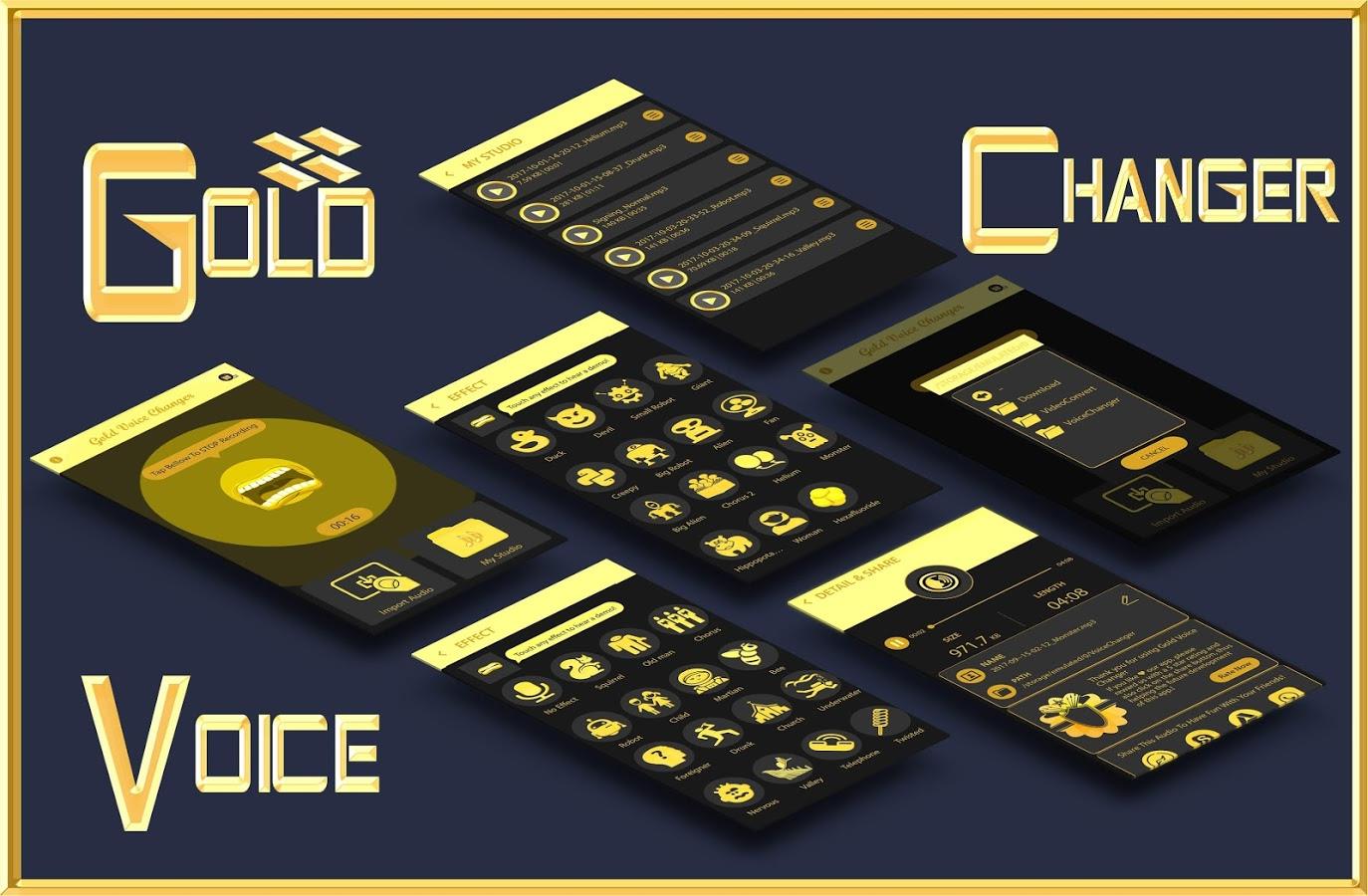 Gold Voice Changer & Voice Recorder  Screenshot 1