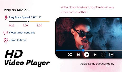 HD Video Player with music  Screenshot 1