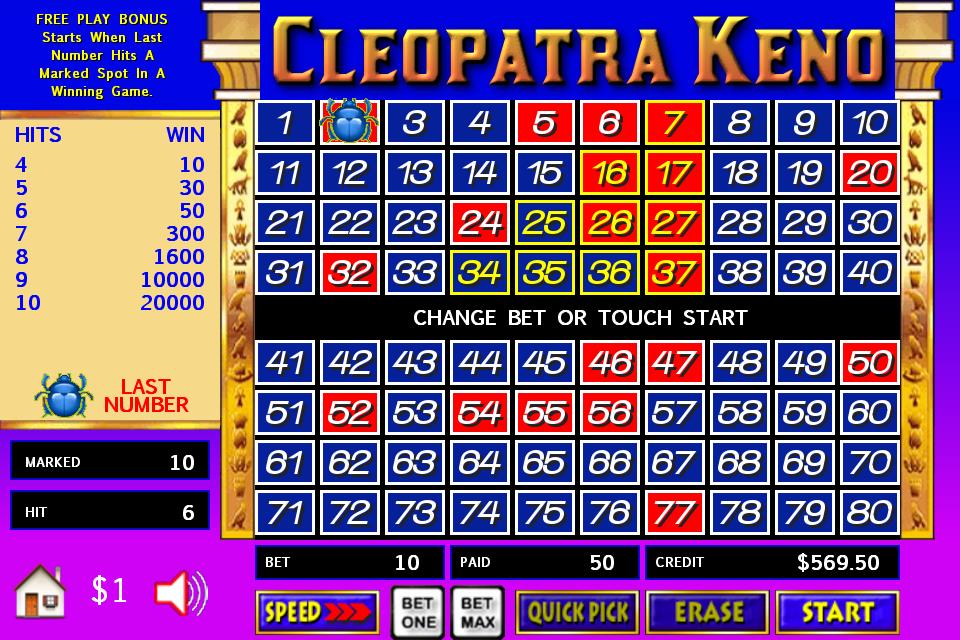 Cleopatra Keno - FREE  Screenshot 3