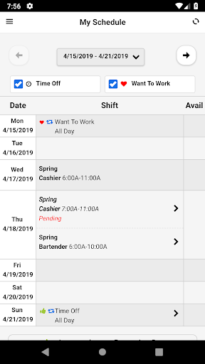 Radar Schedules  Screenshot 2