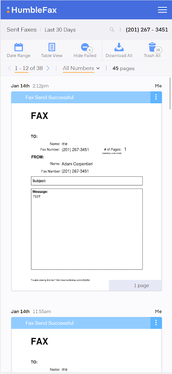 HumbleFax  Screenshot 1