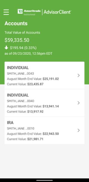 TD Ameritrade Advisor Client  Screenshot 1