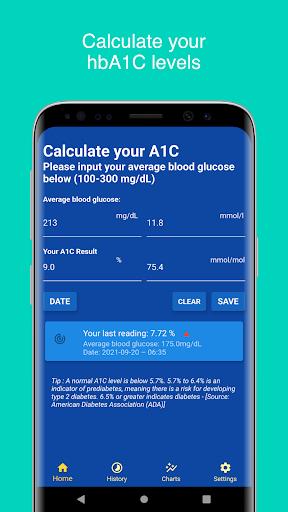 A1C Calculator - Blood Sugar T  Screenshot 1