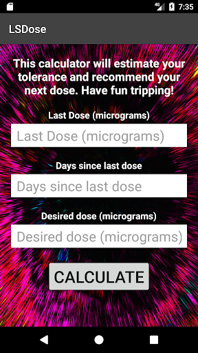 LSDose - LSD or Shrooms dose tolerance calculator  Screenshot 2