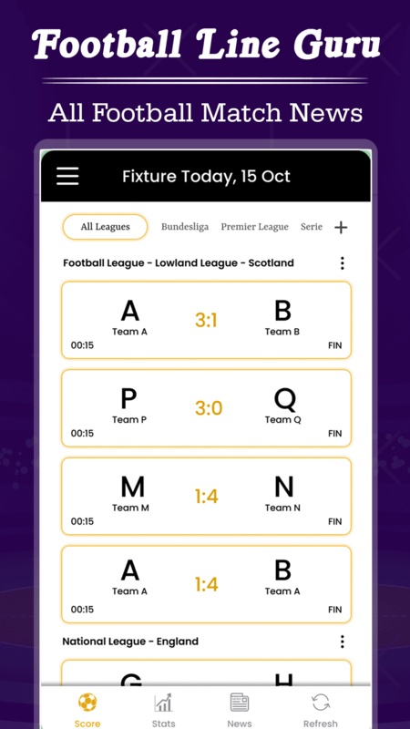 Football Line Guru - Football Live Scores and News  Screenshot 4