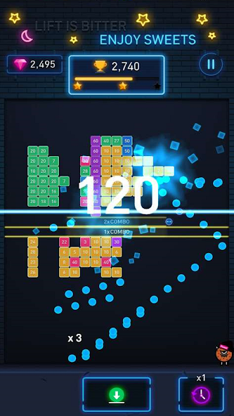 Brick Breaker: Neon Brick Ball Mod  Screenshot 1