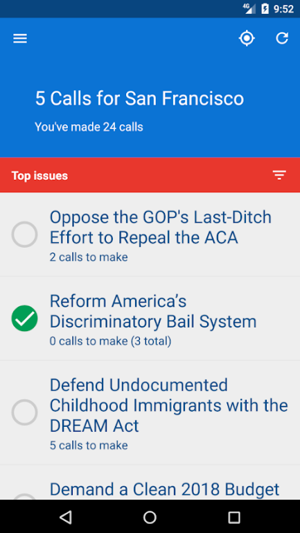 5 Calls: Contact Your Congress  Screenshot 1