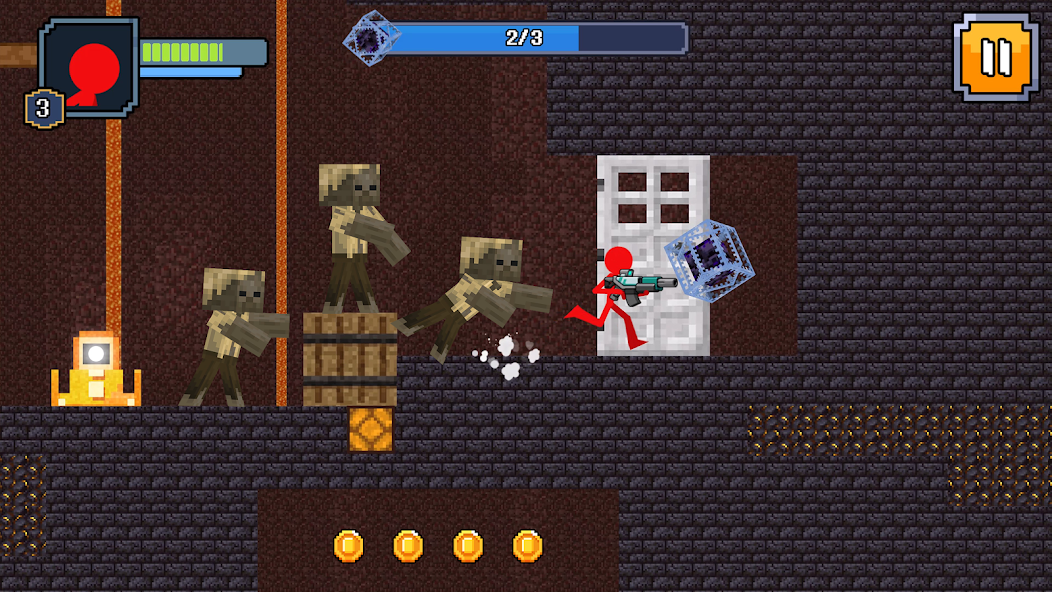 Red Stickman in Craft World Mod  Screenshot 3