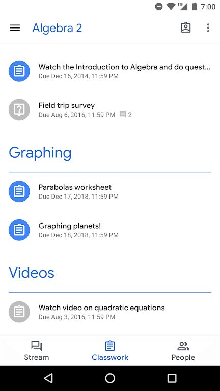 Google Classroom  Screenshot 2