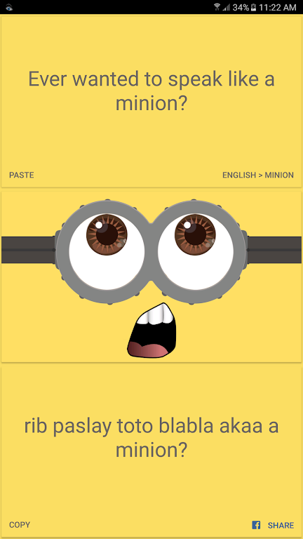 English to minion Translator  Screenshot 1