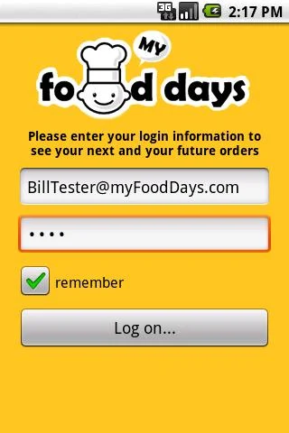 myFoodDays  Screenshot 1