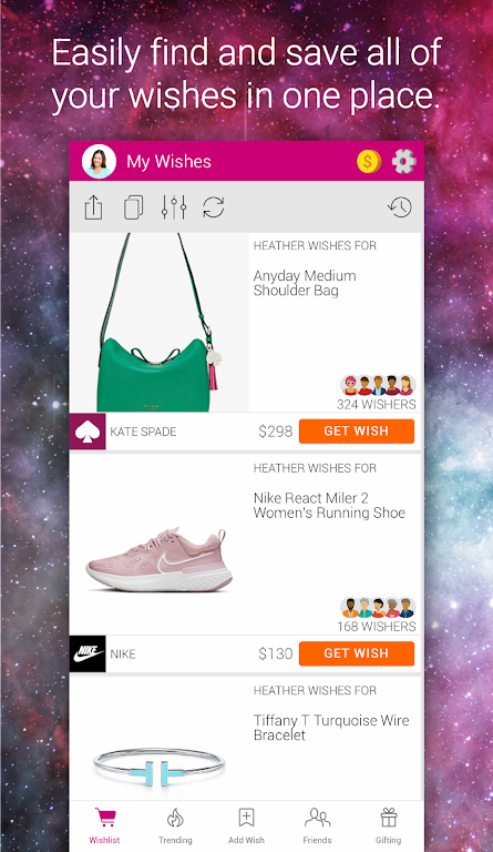 Wishfinity Universal Wishlist  Screenshot 1