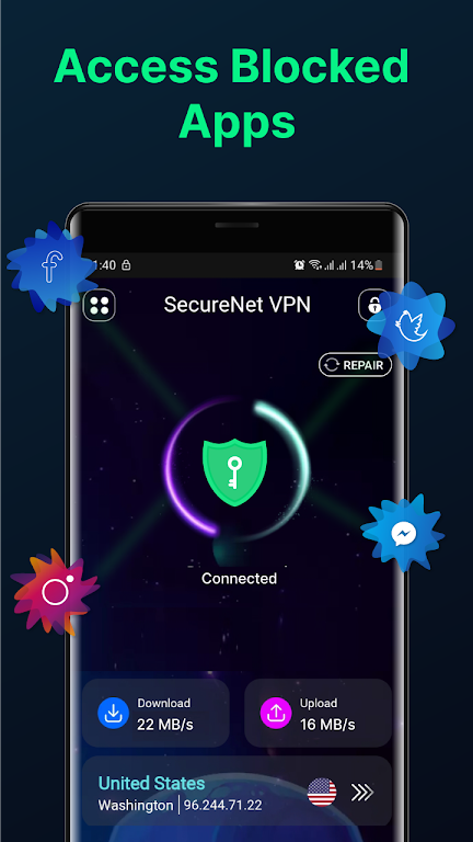 SecureNet VPN - Safer VPN  Screenshot 3