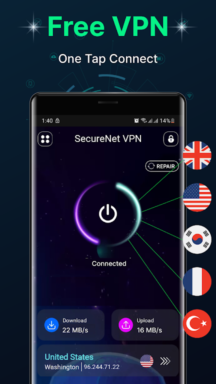 SecureNet VPN - Safer VPN  Screenshot 1