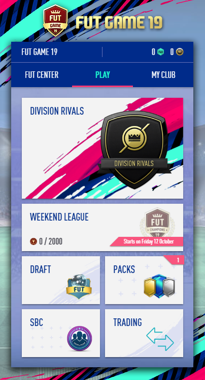 FUT Game 19 - Draft and Pack Opener  Screenshot 1