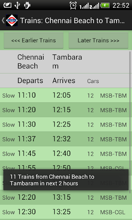 Chennai Local Train Timetable Mod  Screenshot 1