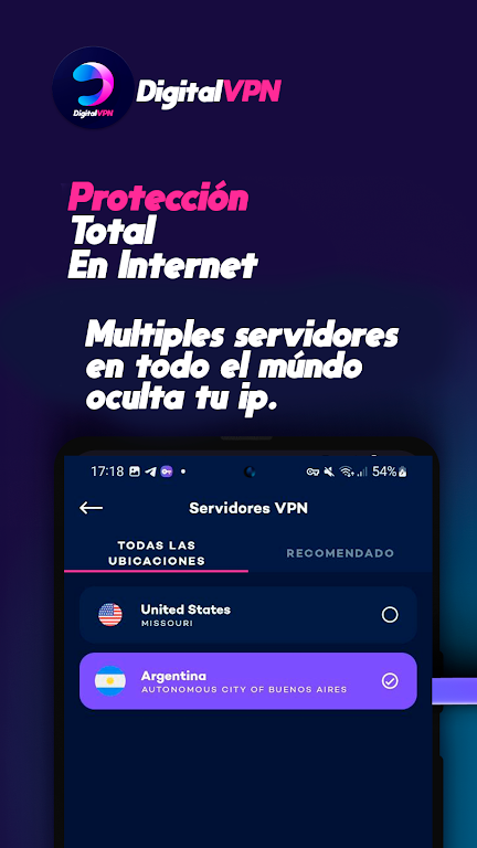 DigitalVPN: Proxy limitado VPN  Screenshot 1