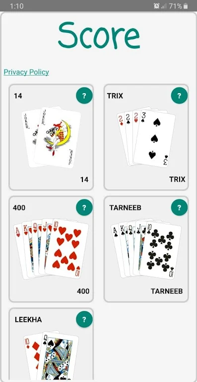 Card Scores  Screenshot 1