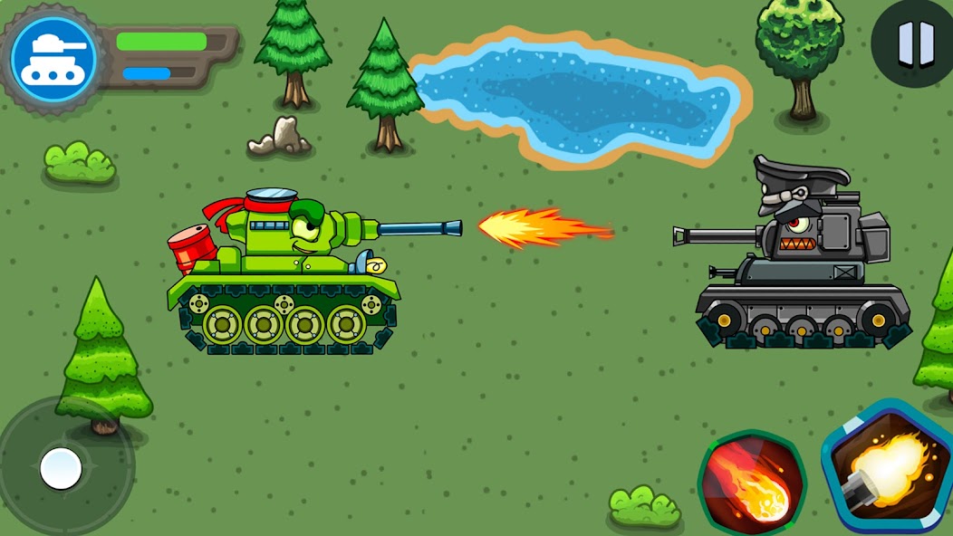 Tank battle: Tanks War 2D Mod  Screenshot 1