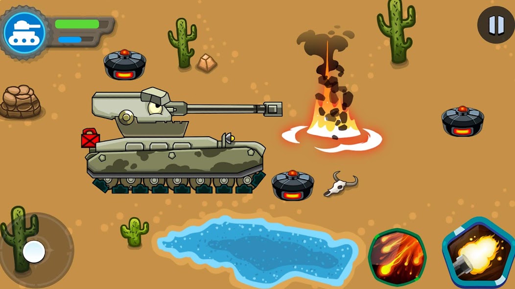 Tank battle: Tanks War 2D Mod  Screenshot 2