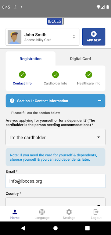 IBCCES Accessibility Card  Screenshot 2