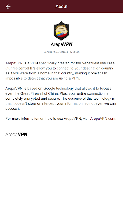 ArepaVPN - Venezuela VPN Proxy  Screenshot 3