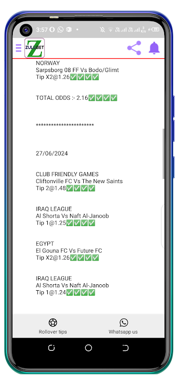 Zulubet predictions tips.  Screenshot 2