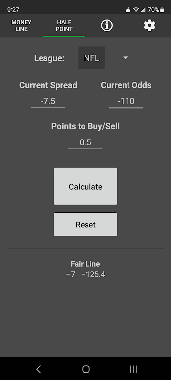 No Vig Moneyline Calculator  Screenshot 2