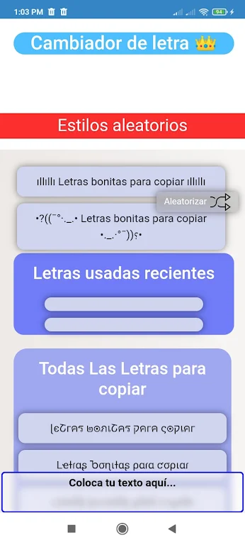 Letras Chidas Para Copiar  Screenshot 1