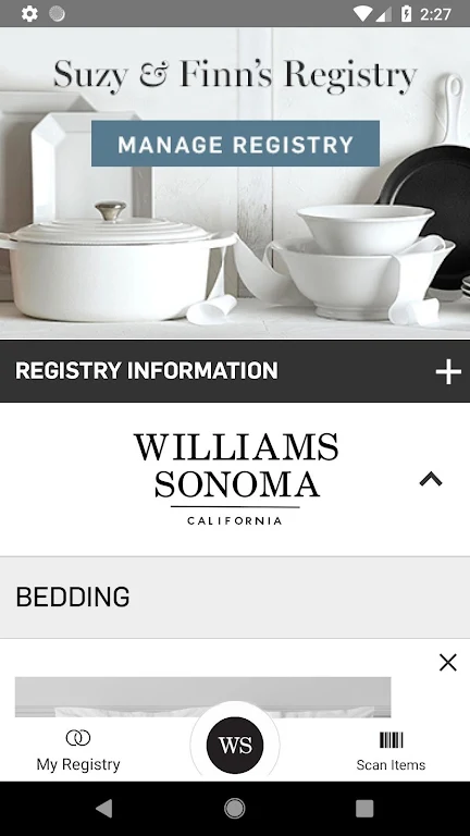 Williams Sonoma Registry  Screenshot 2