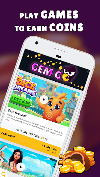 Gem GO - Earn Money & Rewards Mod  Screenshot 1