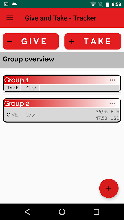 GiveTake - Tracker for your debts and costs  Screenshot 2