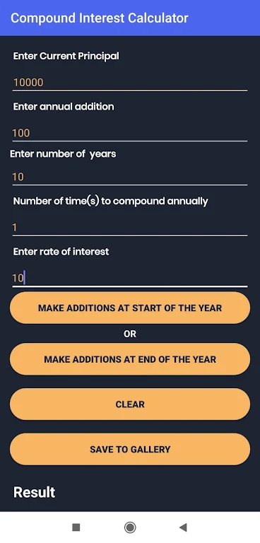 Compound Interest Calculator With Annual Addition  Screenshot 2