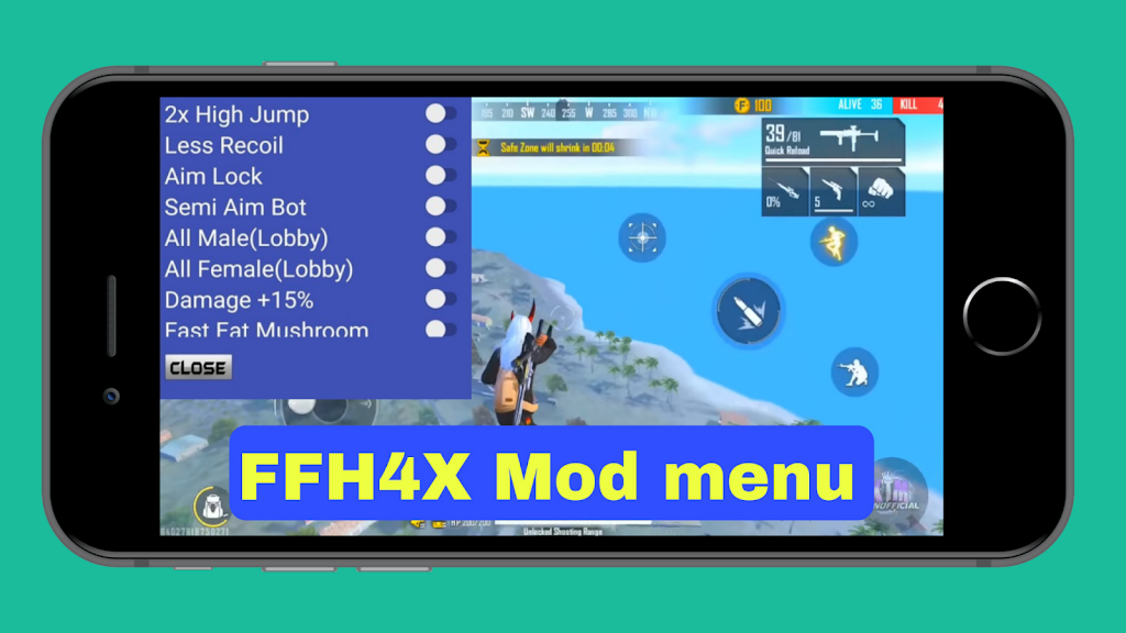 ffh4x mod menu  for f fire  Screenshot 1