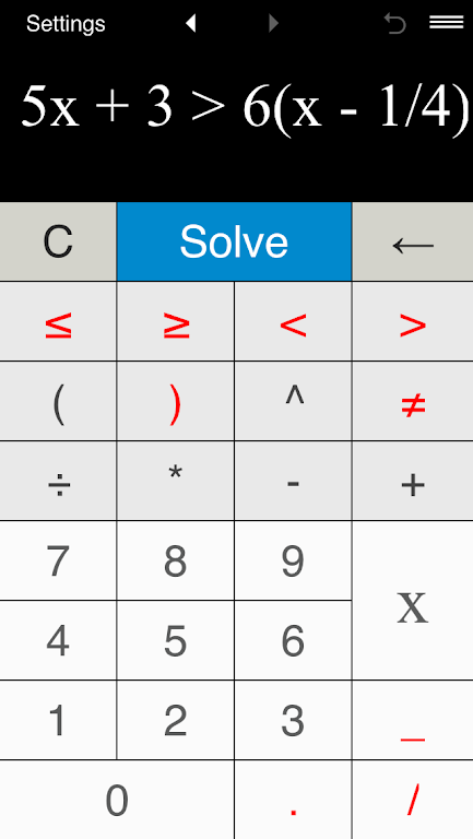 Inequality Calculator  Screenshot 1