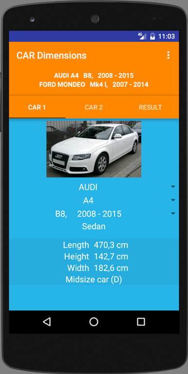 Car size comparison tool  Screenshot 4