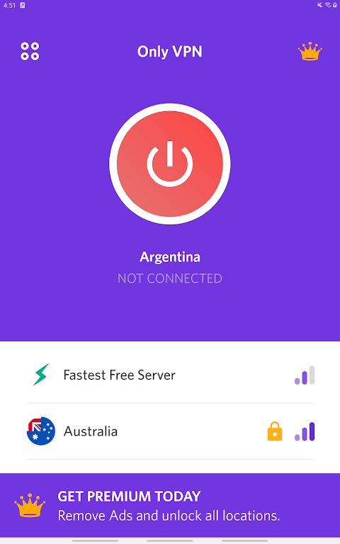 Only VPN - Free VPN Super unlimited proxy Hotspot  Screenshot 2