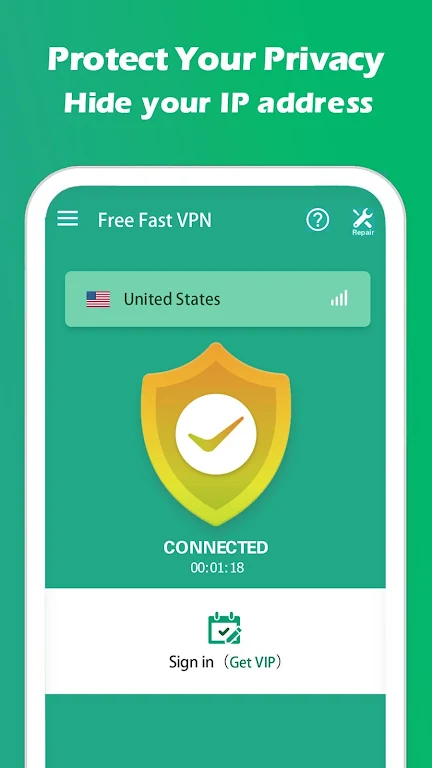 Free Fast VPN - Unlimited secure proxy VPN  Screenshot 2