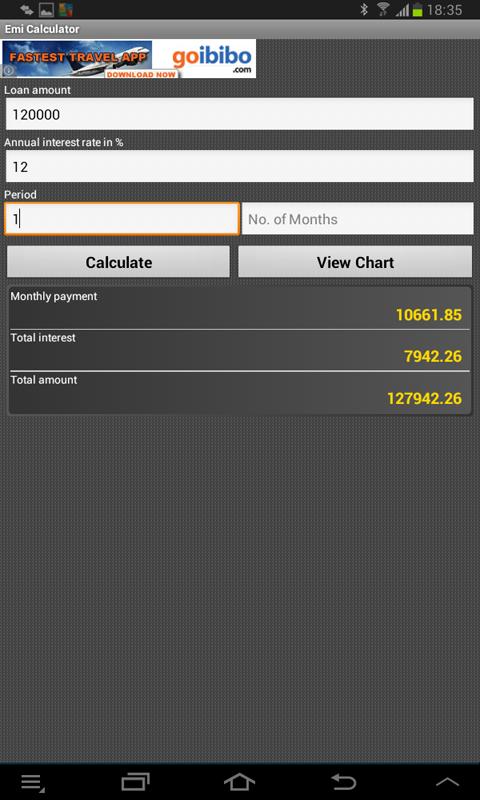 Loan EMI Calculator - Bank  Screenshot 1