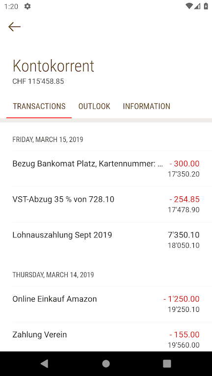 Mobile Banking Bank Zimmerberg  Screenshot 4