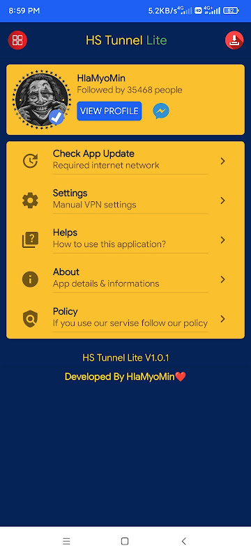 HS Tunnel Lite - Unlimited VPN  Screenshot 4