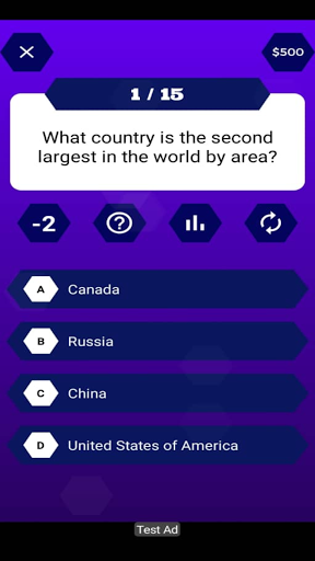 Millionaire Game - Trivia Quiz  Screenshot 2