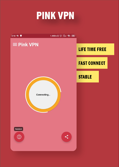 Pink VPN - Fast , Free , Secur  Screenshot 1