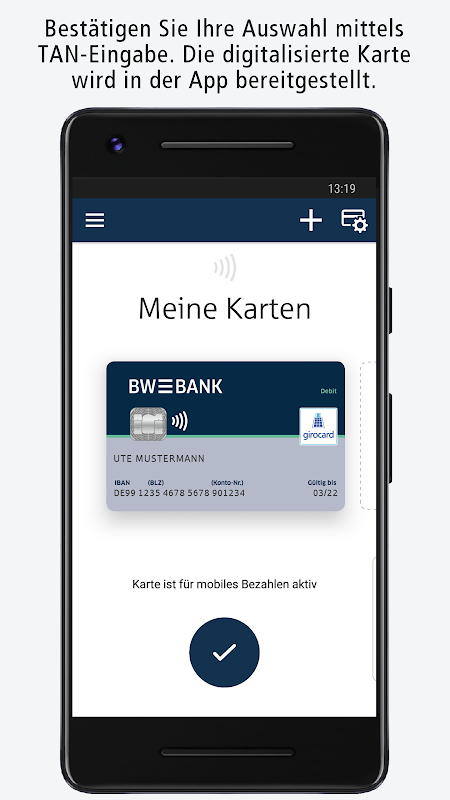 BW-BankCard pay - Mobiles Bezahlen mit der BW-Bank  Screenshot 1