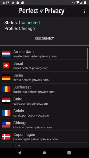 Perfect Privacy VPN  Screenshot 1