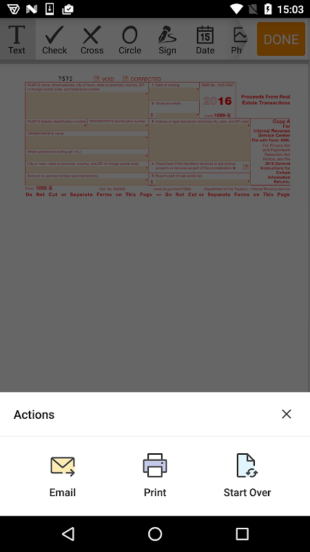 PDF Form 1099 S for IRS: Sign Tax Digital eForm  Screenshot 2